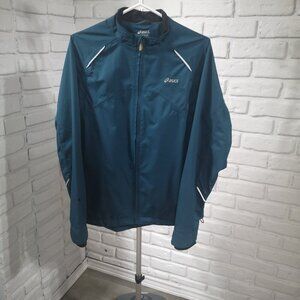 Asics Men's Size Small Full Zip Turquoise Mesh Lined Windbreaker